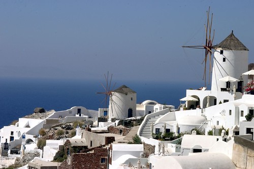 Santorin dans les Cyclades en Grèce